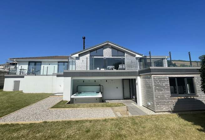 Relax in the hot tub after a busy beach day.