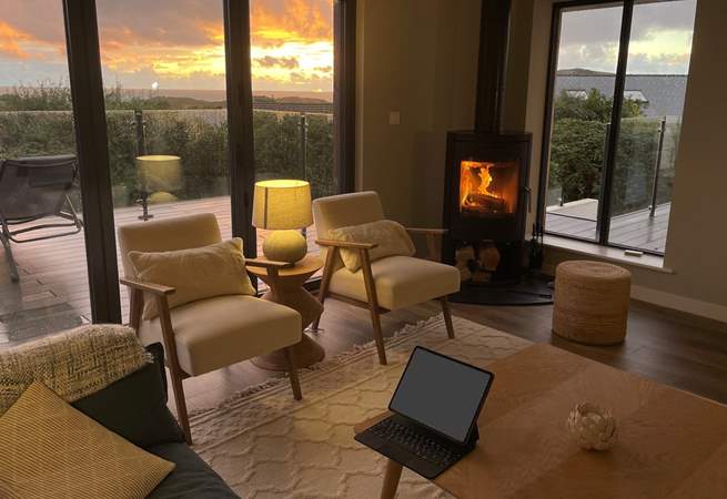 On cooler evenings the wood-burner will keep you cosy. 