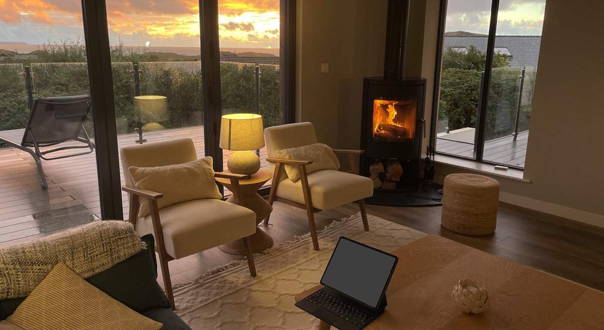On cooler evenings the wood-burner will keep you cosy. 