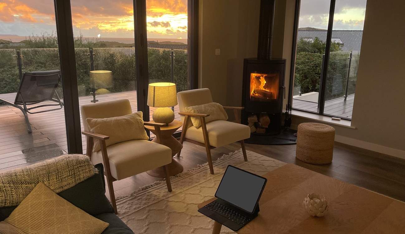 On cooler evenings the wood-burner will keep you cosy. 