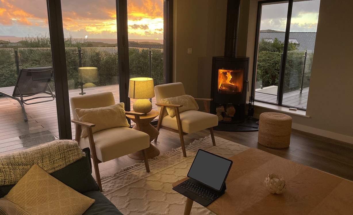 On cooler evenings the wood-burner will keep you cosy.