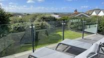 Views over the roof tops to the stunning beach at Croyde.