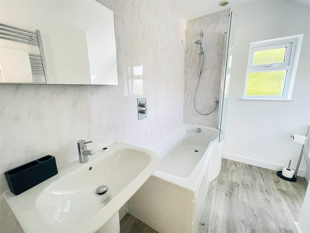 The upstairs bathroom.