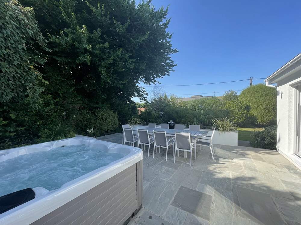 Unwind in the hot tub after the day's adventures.