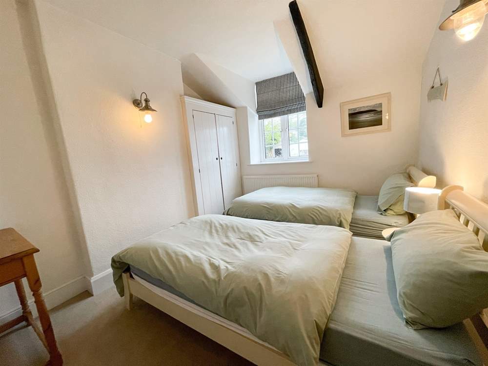 The twin bedded room is ideal for either children or adults.