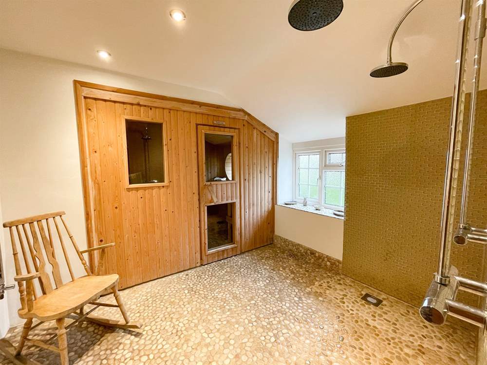 The hot rock sauna, perfect for relaxing after a busy day.