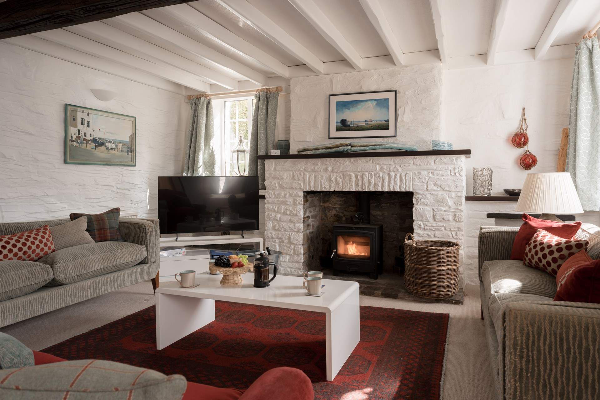 Gather together in the spacious living-room.
