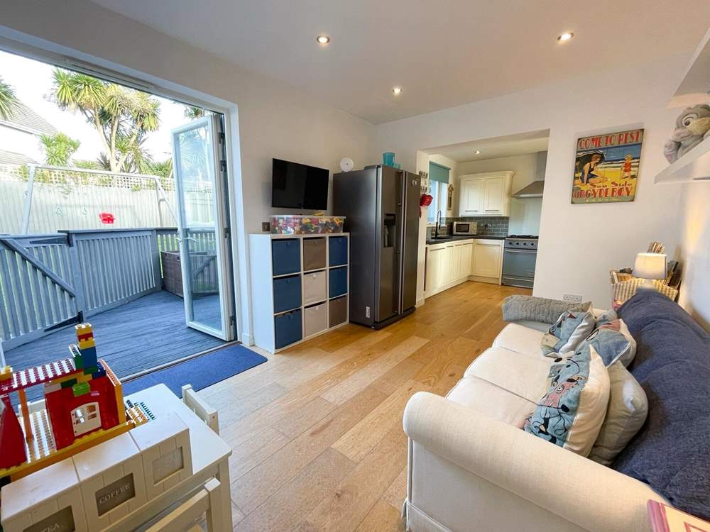 The play room leads out in to the garden.