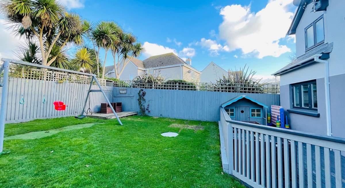 Plenty of space on the lawn for the children and family dog. 
