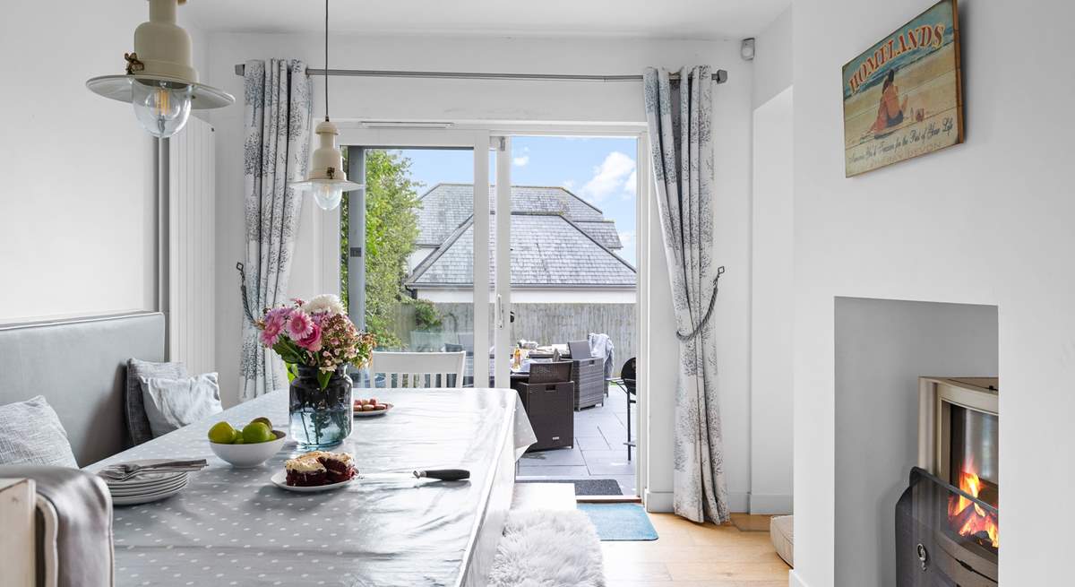 The dining-area has sliding doors onto the patio.