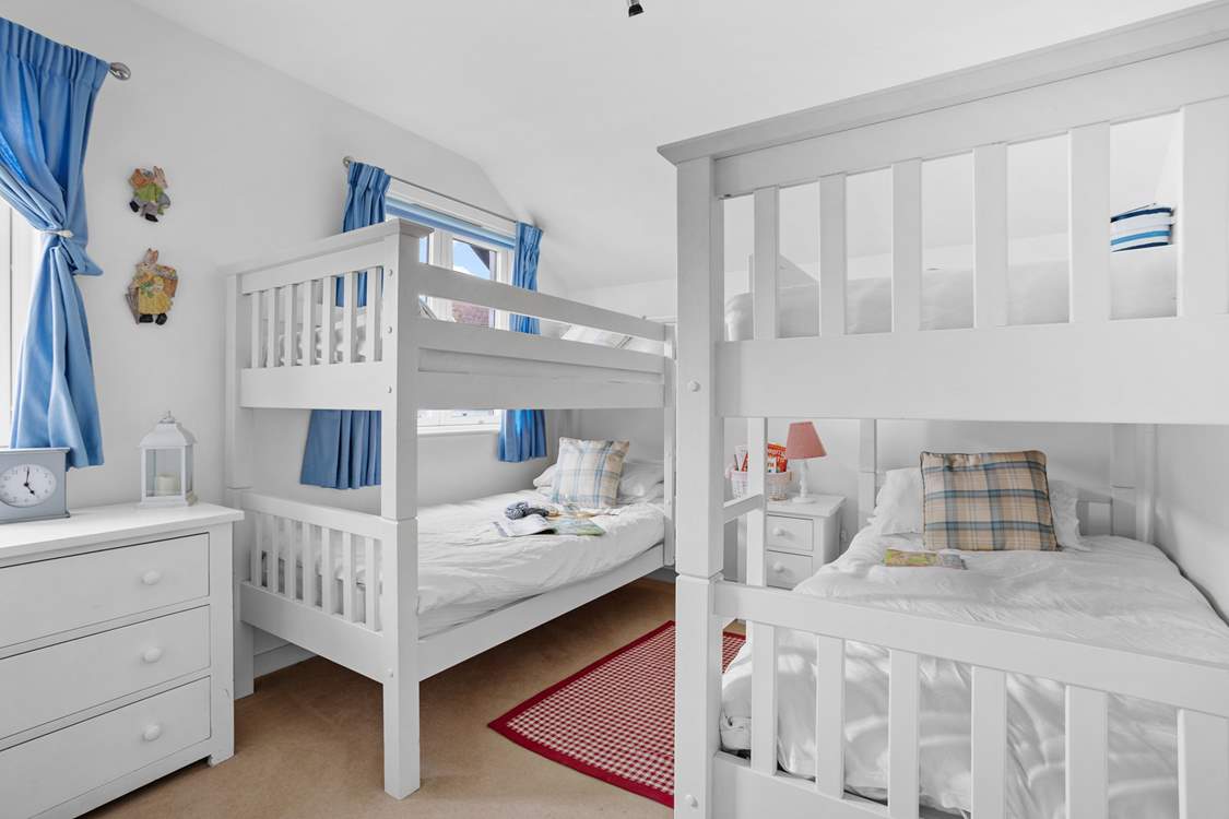 The children will love the double bunk-bed room.