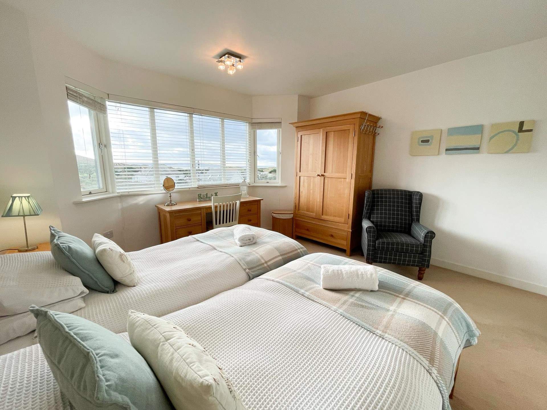 Bedroom 2 can be a twin or super-king when pushed together. This room also has an en suite bathroom.