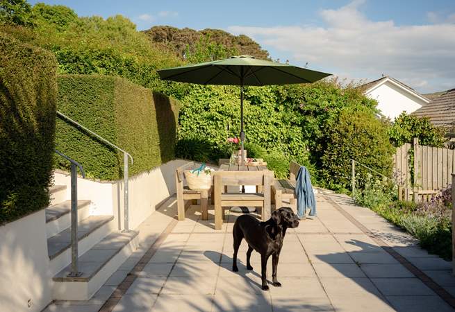 The back garden has been cleverly designed in terraces to make the most of the space.