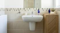 The family bathroom sits on the first floor.