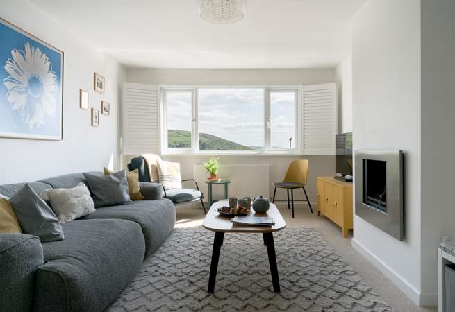 Contemporary furnishings welcome you into the first floor sitting-room. 