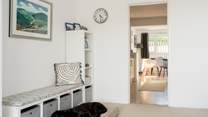 From the sitting-room head to the kitchen/diner and on to the back garden. 