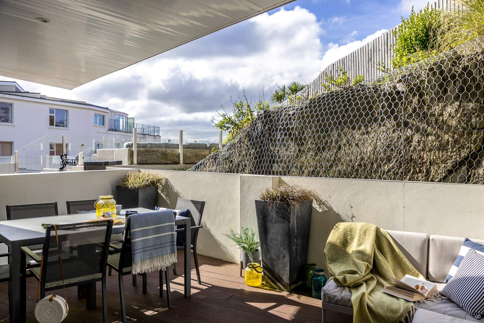 Enjoy dining al fresco on the spacious rear terrace.