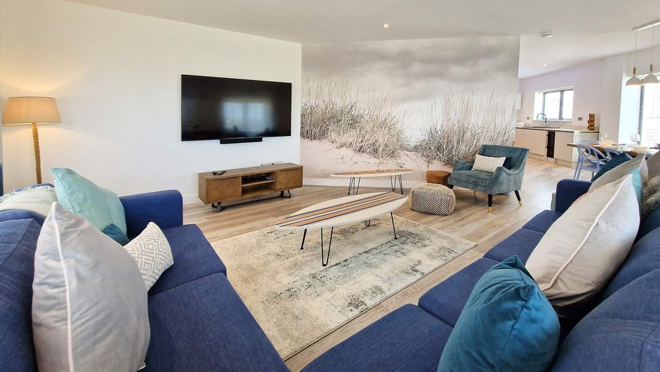 The beautifully styled living space is on the first floor.