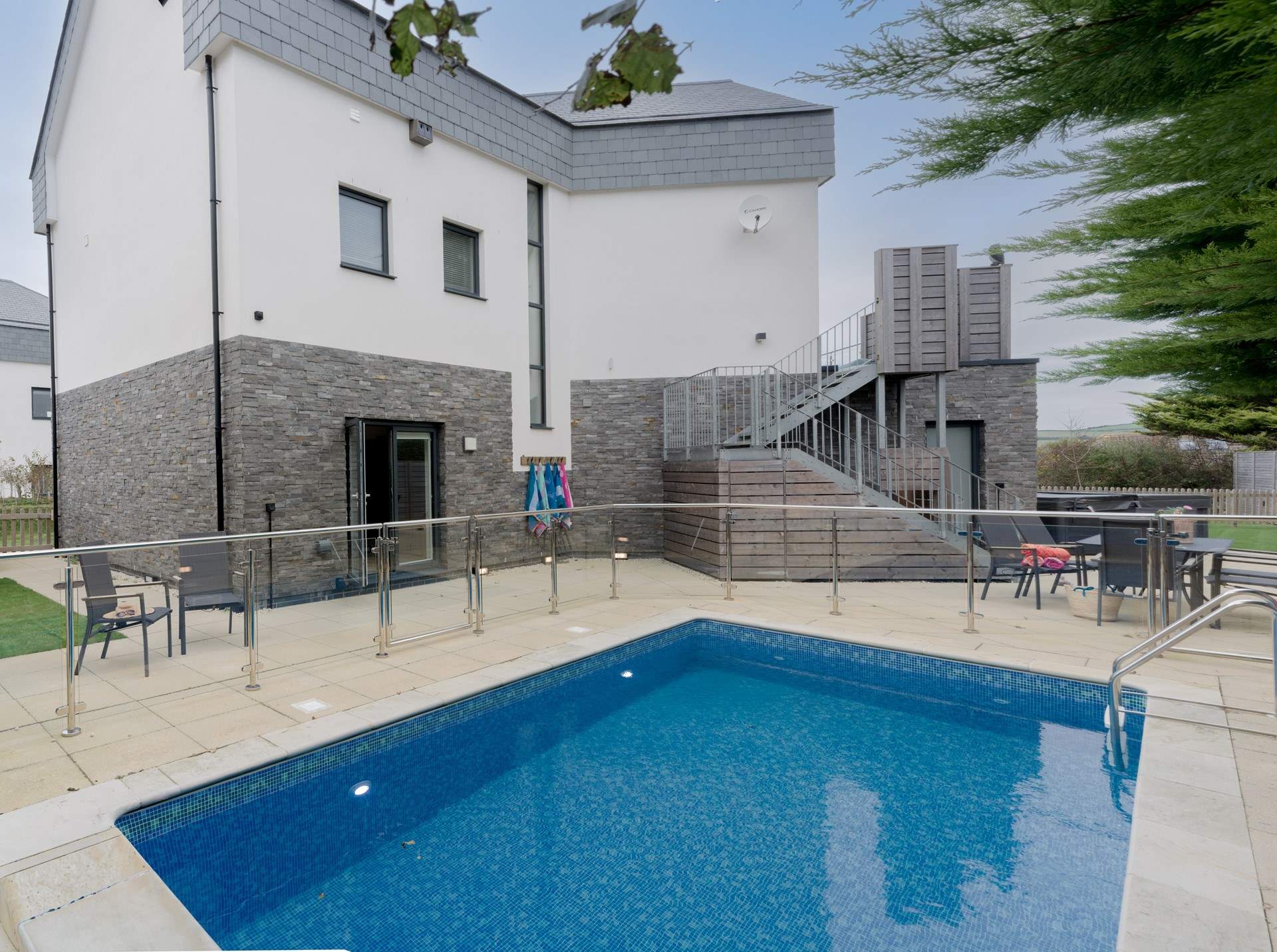 The private back garden offers something for everyone including that all important barbecue.