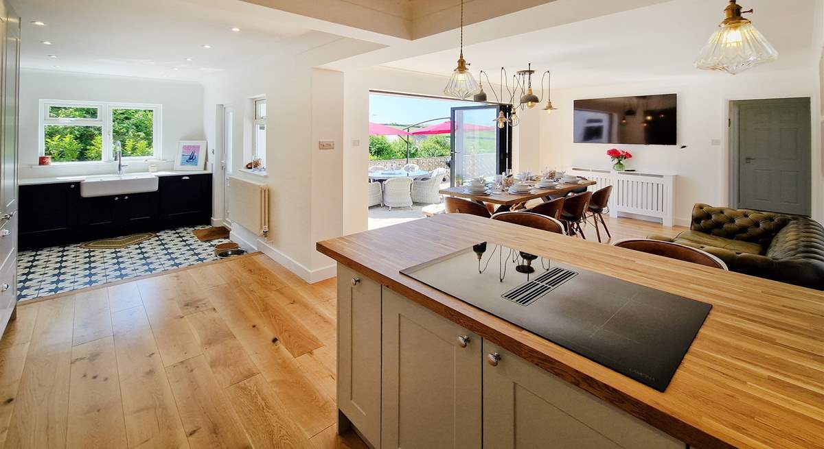 The kitchen/diner has access on to the sunny terrace. 