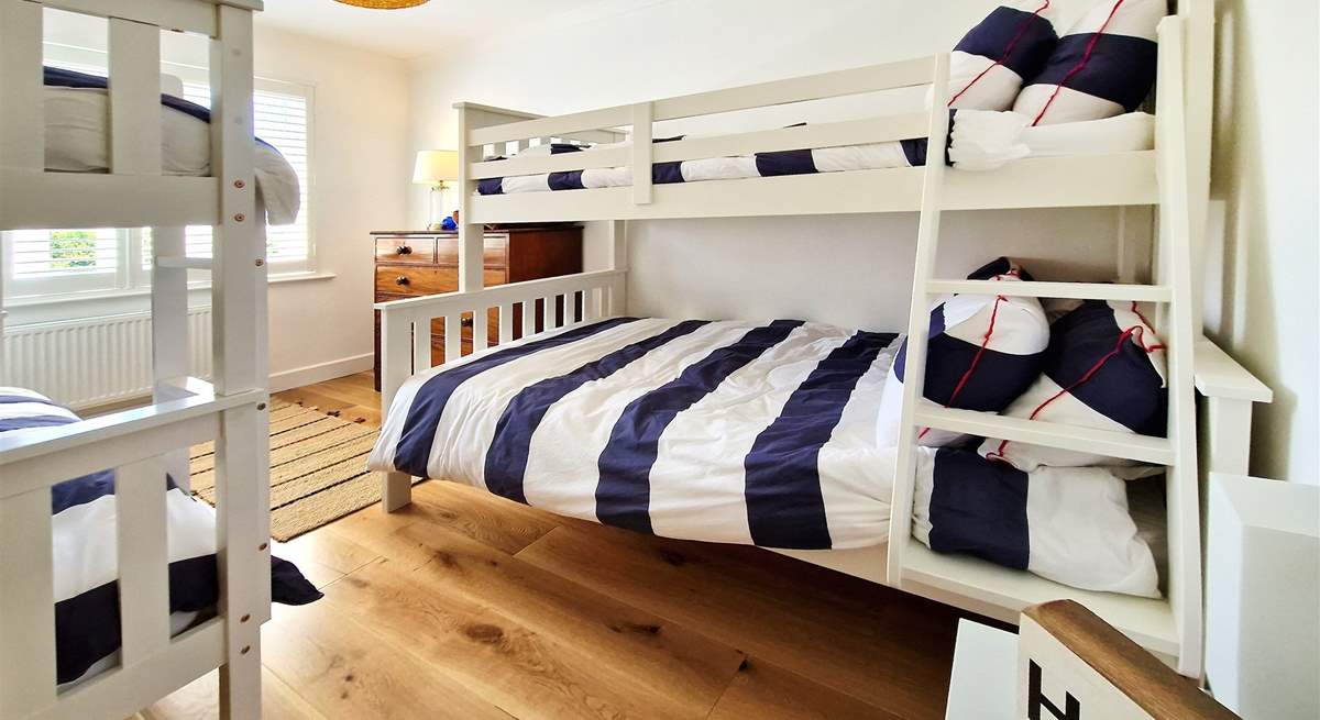 The children will love the double bunk-bed room. 