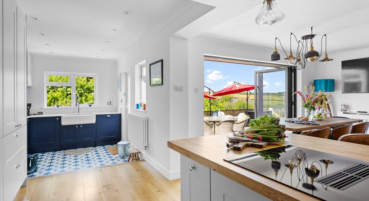 The kitchen/diner has access on to the sunny terrace. 