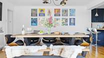 Gather everyone around the table to chat about the adventures of the day. 