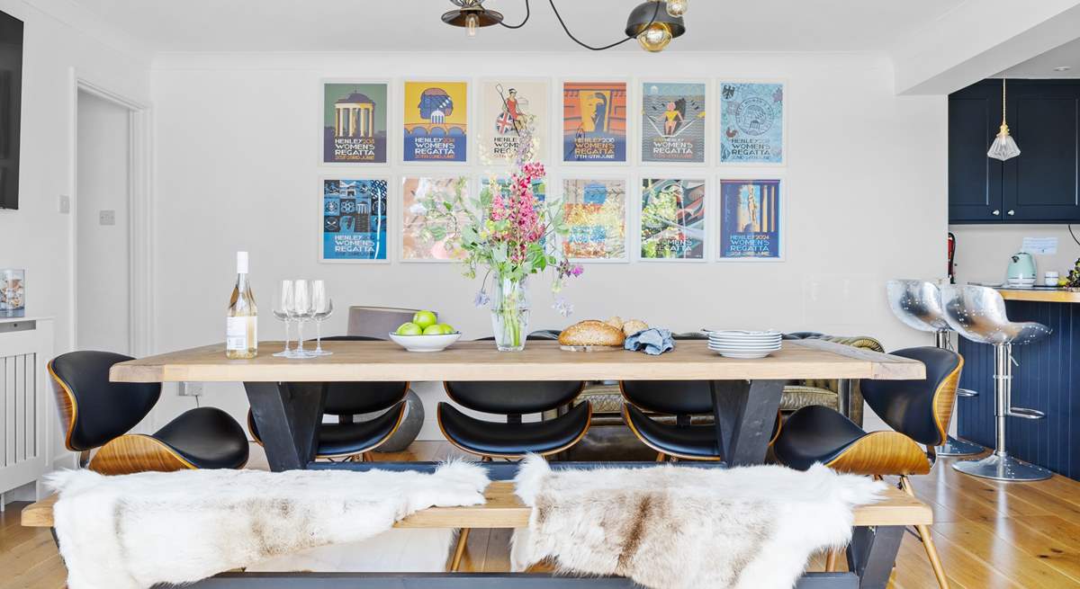 Gather everyone around the table to chat about the adventures of the day. 
