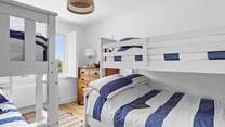 The children will love the twin bunk-bed room sleeping 4 in total.