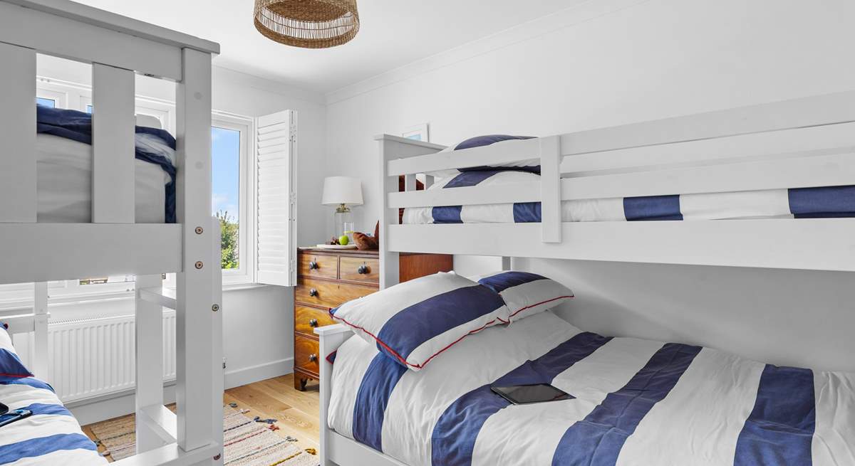 The children will love the double bunk-bed room. 