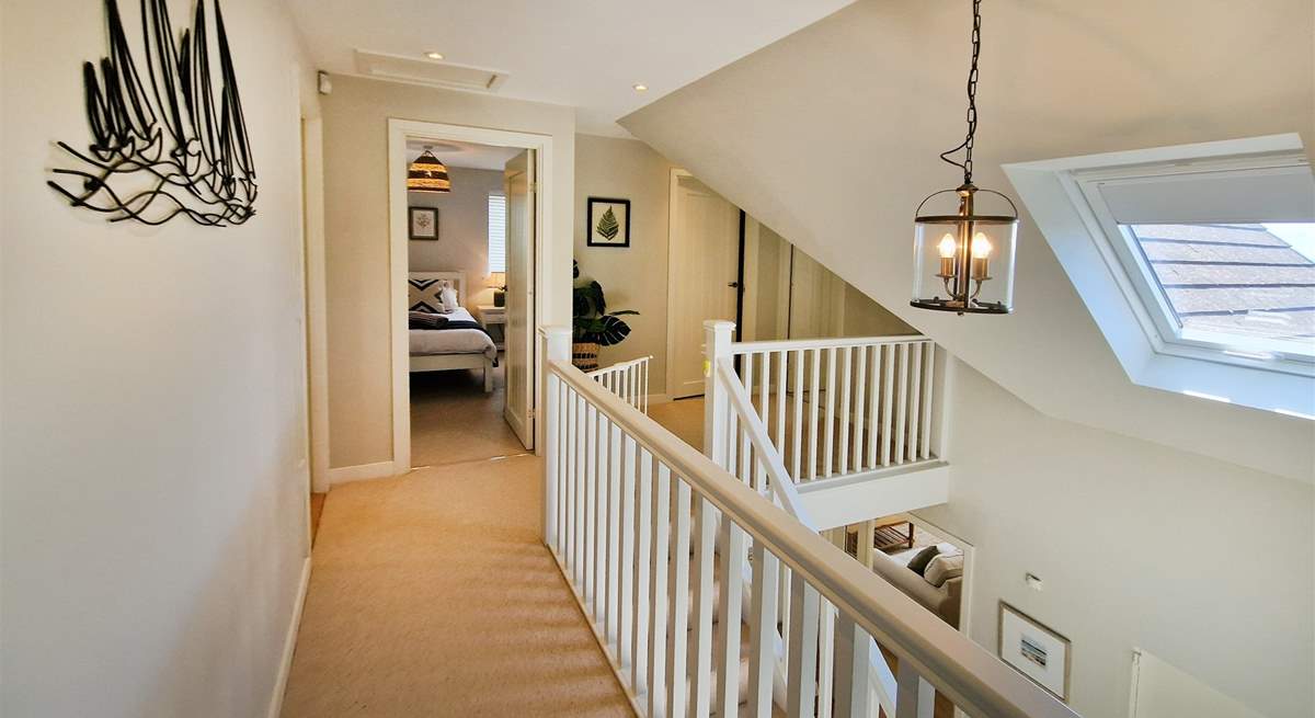 The bedrooms are on the first floor. 