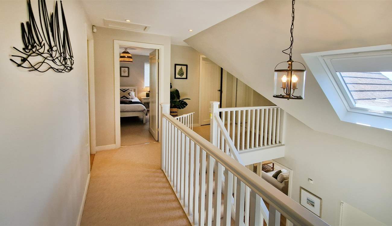 The bedrooms are on the first floor. 