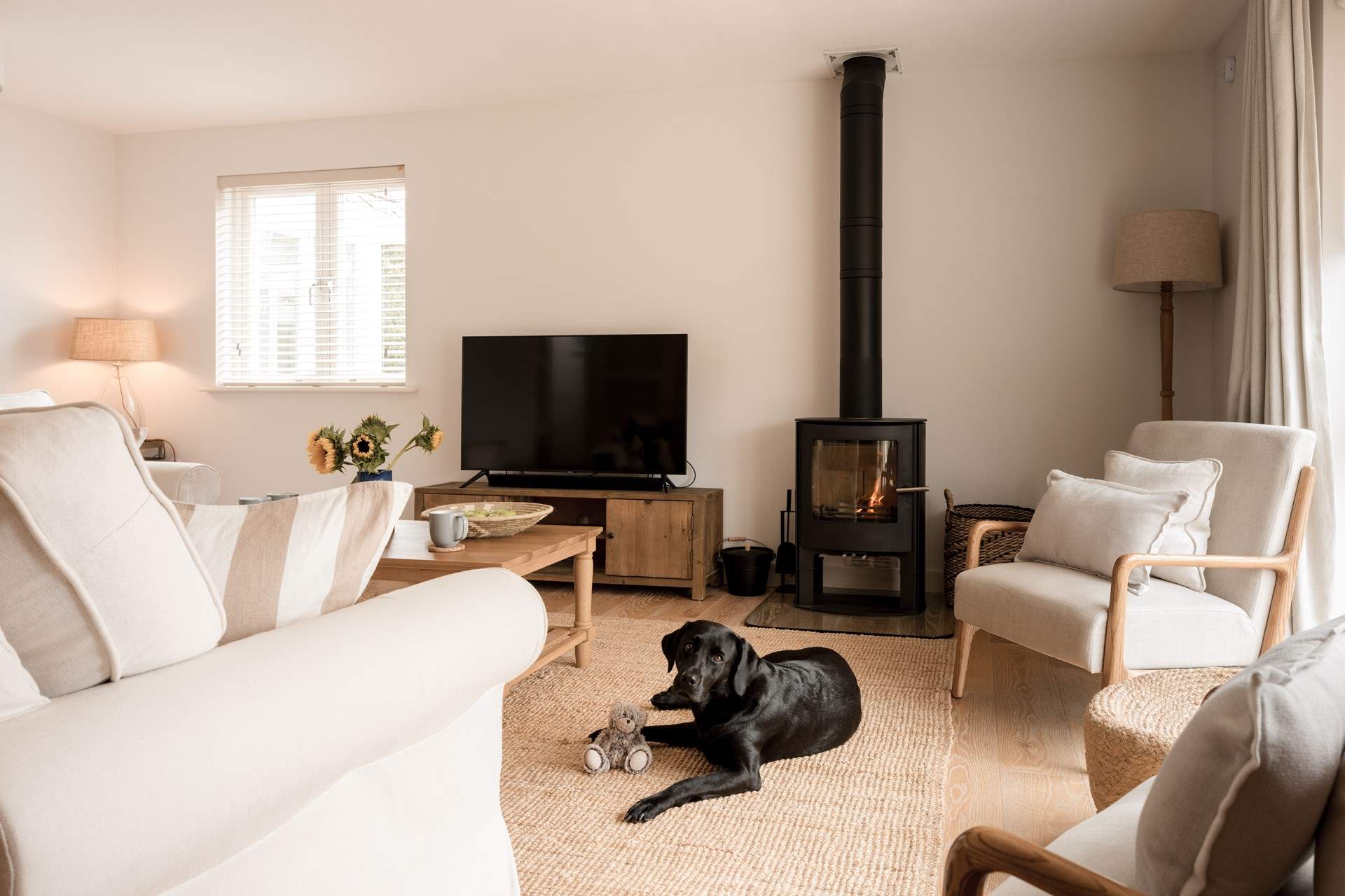 Warm your toes (or paws) by the wood-burner.