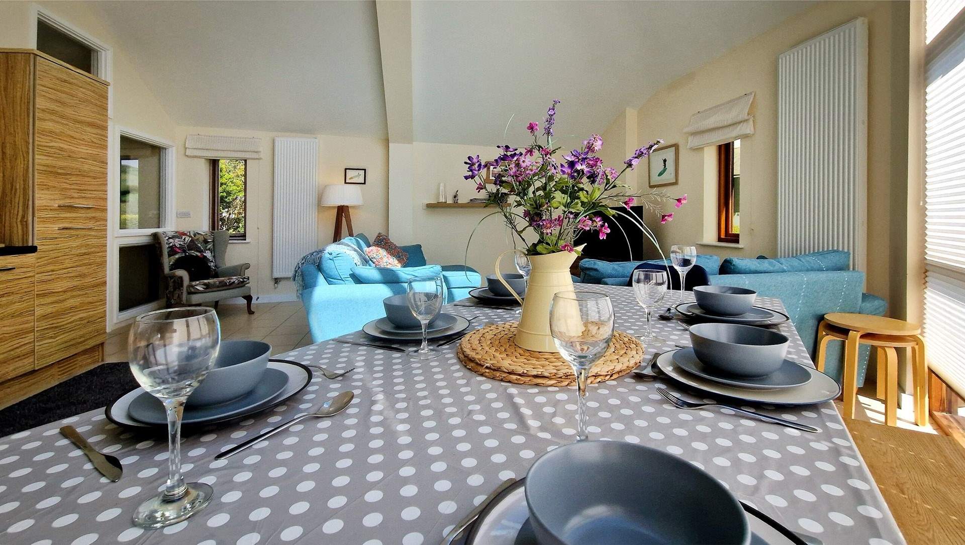 The open plan living space is on the first floor.