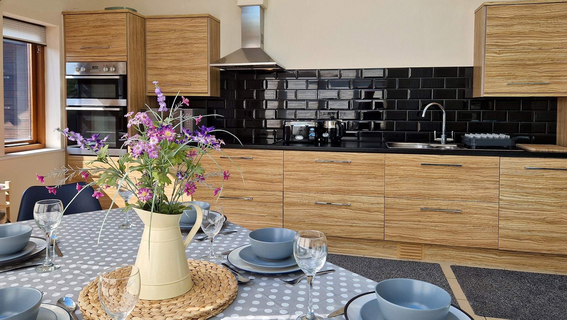 The kitchen area is very stylish and has all the equipment you will need. 