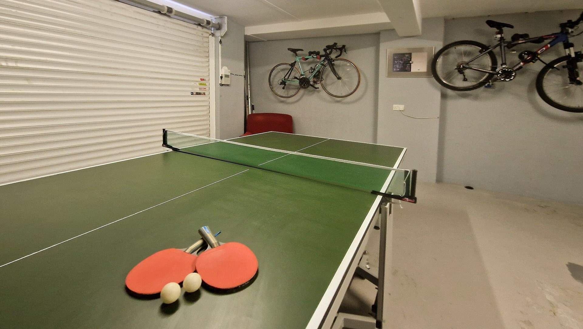 Table tennis anyone? Play your own family tournament in the garage. 