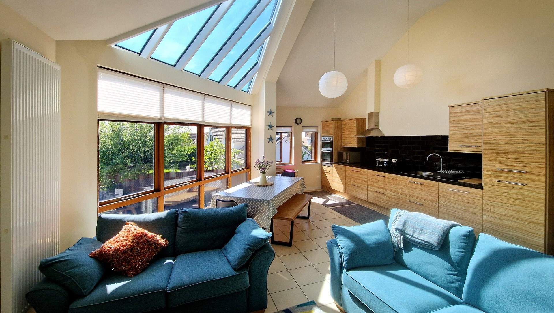 Relax on the comfy sofas after a busy beach day. 