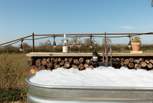 Take a relaxing dip in the outdoor urban bathtub come morning or evening.