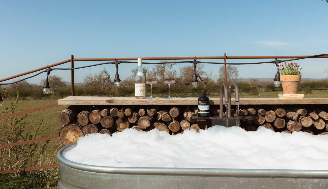Take a relaxing dip in the outdoor urban bathtub come morning or evening.