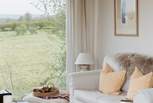 The neutral tones create a calming space. 