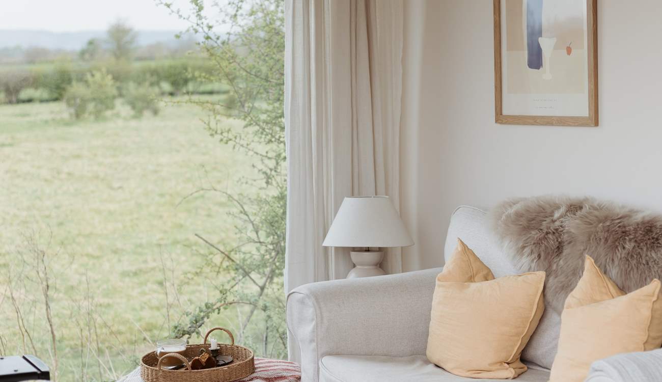 The neutral tones create a calming space. 