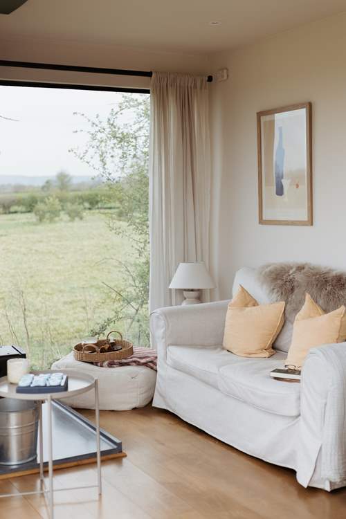 The neutral tones create a calming space.
