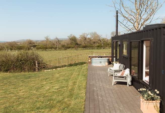 Step outside on to your spacious deck, and enjoy panoramic views of the Somerset countryside.