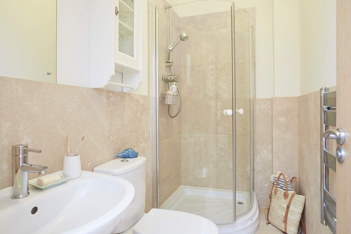 The well presented shower-room.