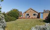 The south-facing garden with mature shrubs. - Thumbnail Image
