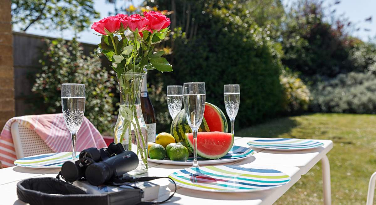 Listen to the birdsong while enjoying a chilled glass of bubbly.