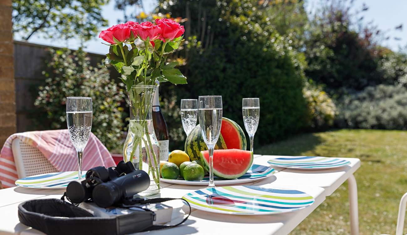 Listen to the birdsong while enjoying a chilled glass of bubbly.