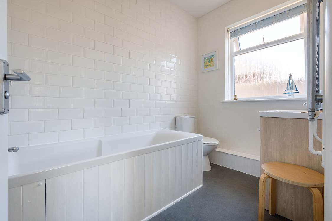 Relax in the tub after a day out exploring.