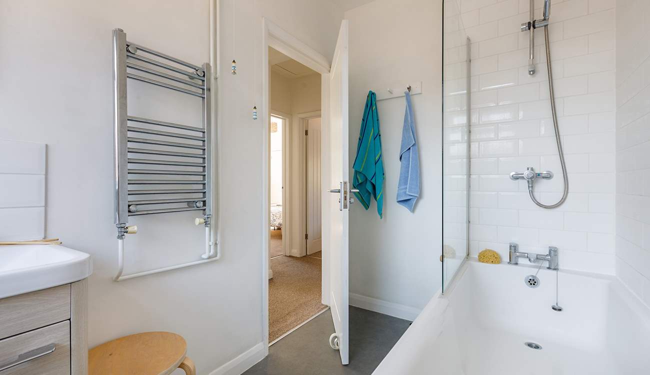 Youngsters can enjoy a bubble bath in the family bathroom.