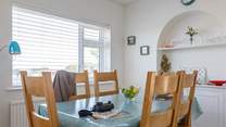 There are views across to the pitch and putt golf course and to the tidal waters beyond.